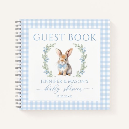 Paashaas baby shower gastenboek cadeau notitieboek (Voorkant)