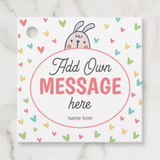 Paashaas Baby shower - mooi kleurrijk hart Bedankjes Labels