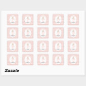 Paashaas Baby Shower Vierkante Sticker (Vel)