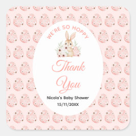Paashaas Baby Shower Vierkante Sticker