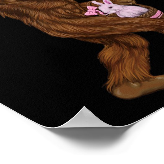 Paashaas Bigfoot Bunny in een bysket is leuk voor  Poster (Hoek)