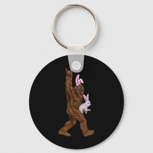 Paashaas Bigfoot Bunny in een bysket is leuk voor Sleutelhanger