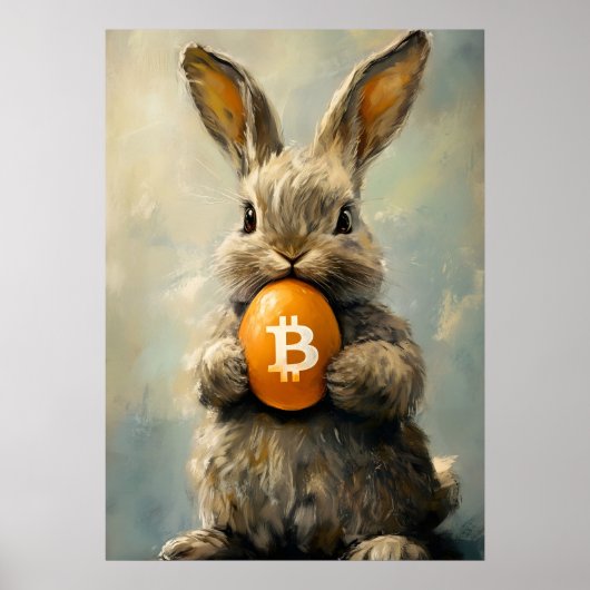 Paashaas Bitcoin konijnenhol Poster (Voorkant)