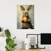 Paashaas Bitcoin konijnenhol Poster (Thuiskantoor)