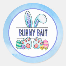 Paashaas blauw ronde sticker