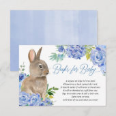Paashaas blauw wit bloemen boeken voor baby encl informatiekaartje (Voorkant / Achterkant)