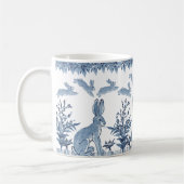 Paashaas blauw wit konijn leuk patroon Delft Koffiemok (Links)