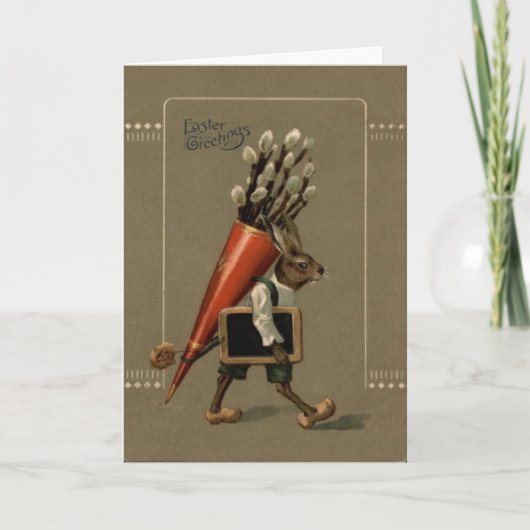 Paashaas Bloem Feestdagen Kaart (Voorkant)