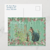 paashaas bloem feestdagenkaart (Voorkant / Achterkant)