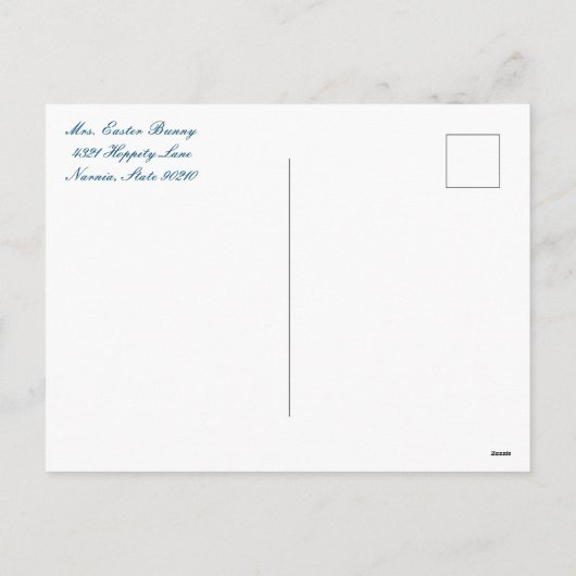 paashaas bloem feestdagenkaart (Achterkant)