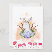 Paashaas, Bloemen Brunch Ei Hunt Uitnodiging (Achterkant)