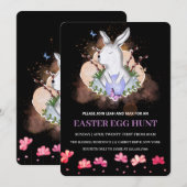 Paashaas, Bloemen Brunch Ei Hunt Uitnodiging (Voorkant / Achterkant)