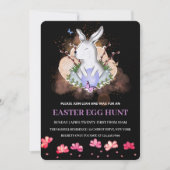 Paashaas, Bloemen Brunch Ei Hunt Uitnodiging (Voorkant)