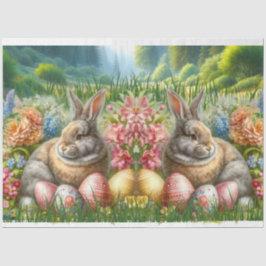 Paashaas Bloemen Vakantie Eieren Tissuepapier