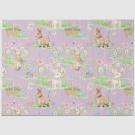 Paashaas Bloemen Vlinder Lavendel Decoupage Tissuepapier