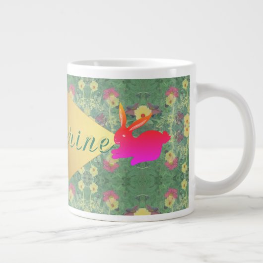 Paashaas Bloemen w/Naam Specialiteit Mok (Rechts)