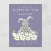 Paashaas Bloemenei Jacht en brunch Uitnodiging Briefkaart (Voorkant)