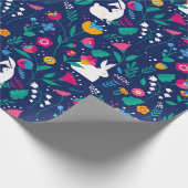 Paashaas bloemig cadeaupapier (Hoek)