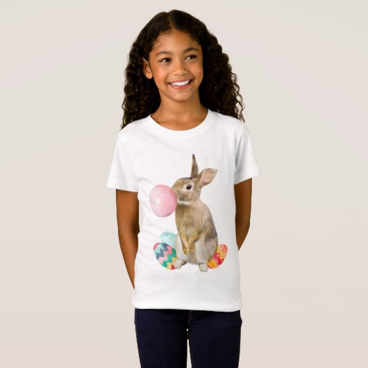Paashaas Blowing Bubble Gum Eggs T-shirt (Voorkant volledig)