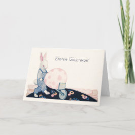 paashaas boer kruiwagen ei feestdagen kaart