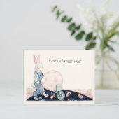 paashaas boer kruiwagen ei feestdagenkaart (Staand voorkant)