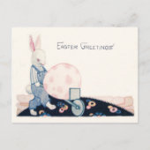 paashaas boer kruiwagen ei feestdagenkaart (Voorkant)