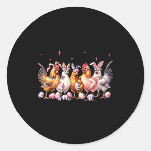 Paashaas boerderij kip konijn oren Paashaas Ronde Sticker