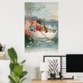 Paashaas boot jong paar landschap poster (Thuiskantoor)