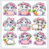 Paashaas Bord Houder Set 2 Sticker (Vel)