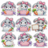 Paashaas Bord Houder Set 2 Sticker (Voorkant)