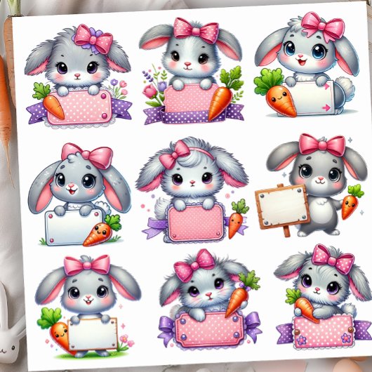 Paashaas Bord Houder Set 2 Sticker