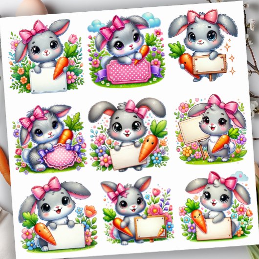 Paashaas Bord Houder Set 3 Sticker