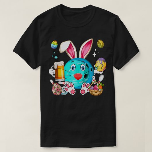 Paashaas bowlinguitrusting Drink biergrappig T-shirt (Design voorkant)