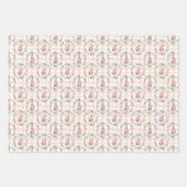 Paashaas Bunny Waterverf Roze Patroon Inpakpapier Vel (Voorkant)