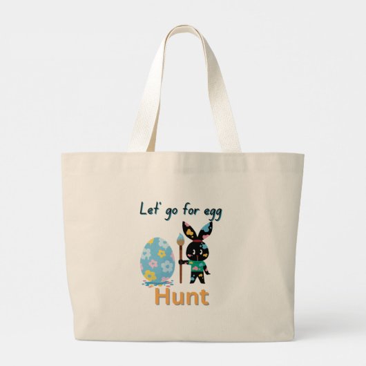 paashaas Canvas tas - "Laten we gaan voor (Achterkant)