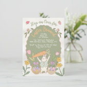 Paashaas Carrot Brunch Egg Hunt Party Kaart (Staand voorkant)