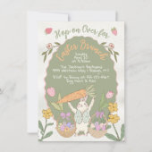 Paashaas Carrot Brunch Egg Hunt Party Kaart (Voorkant)