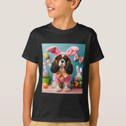 Paashaas Cavalier King Charles Spaniel T-shirt (Voorkant)