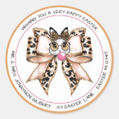 Paashaas Chic Ronde Sticker (Voorkant)