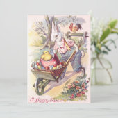 paashaas chick gekleurd ei kaart (Staand voorkant)