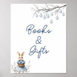 Paashaas Chinoiserie Baby shower Boeken en geschen Poster