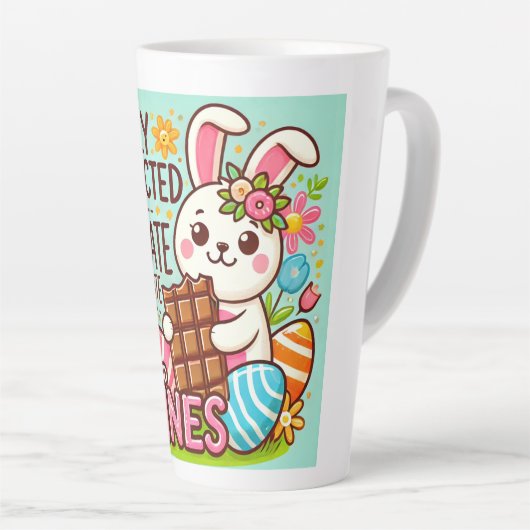 Paashaas chocolade liefhebbers latte mok (Rechterhoek)