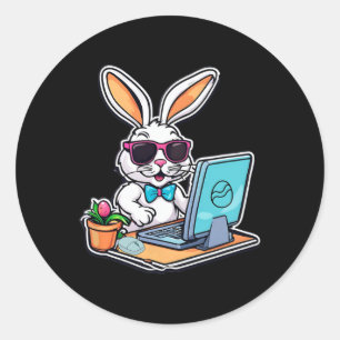 Paashaas Computer Videogame Liefhebbers 1 Ronde Sticker