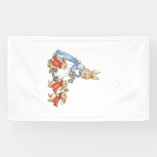 Paashaas Cottagecore Vintage Konijn Vrouwen Meisje Spandoek (Horizontaal)