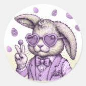  paashaas Cupcake Topper Ronde Sticker (Voorkant)