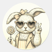  paashaas Cupcake Topper Ronde Sticker (Voorkant)