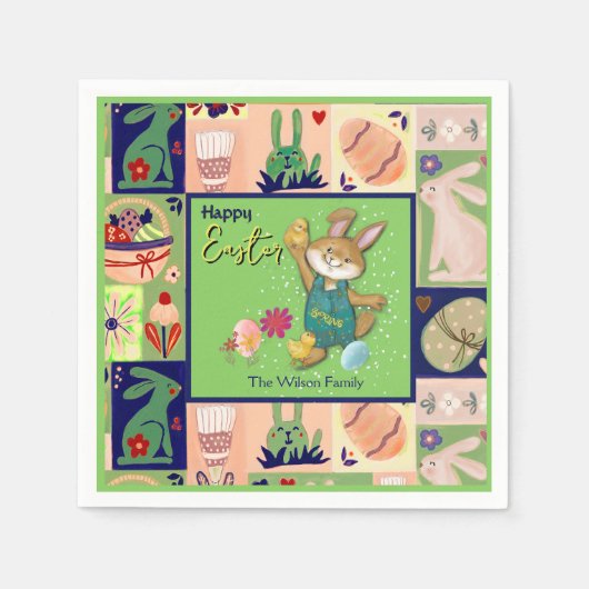 Paashaas Custom Kleurrijk Servet (Voorkant)