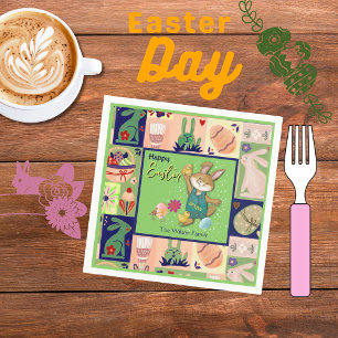 Paashaas Custom Kleurrijk Servet