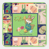 Paashaas Custom Kleurrijk Vierkante Sticker (Voorkant)