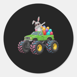 Paashaas Dabbing Monster Truck Easter Eggs Rab Ronde Sticker